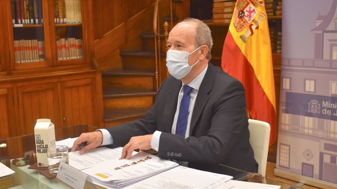 El ministro de Justicia, Juan Carlos Campo, en la conferencia sectorial con las CCAA con competencias transferidas en la materia.