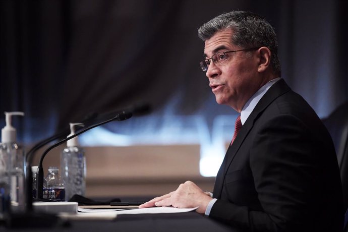 23 February 2021, US, Washington: Xavier Becerra, speaks during his confirmation hearing to be Secretary of Health and Human Services before the Senate Health, Education, Labor and Pensions Committee. Photo: Lenin Nolly/ZUMA Wire/dpa