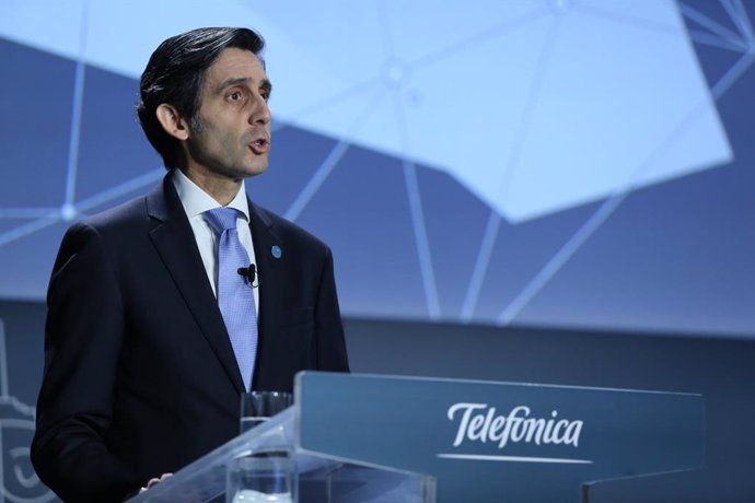 Archivo - El presidente ejecutivo de Telefónica, José María Álvarez-Pallete, durante al junta general de accionistas de 2020