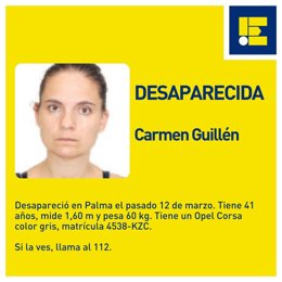 Alerta de desaparición por una mujer en Palma.