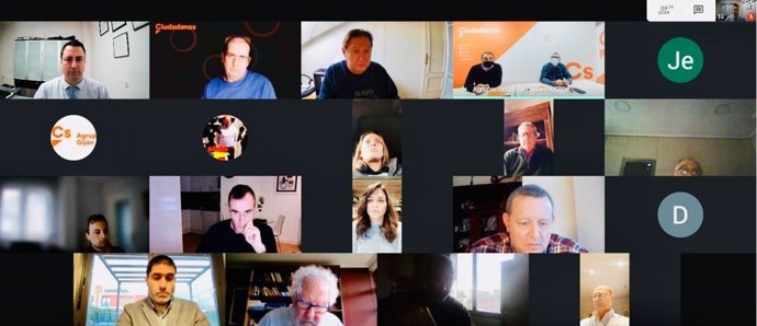 Reunión telemática de afiliados de Ciudadanos Gijón