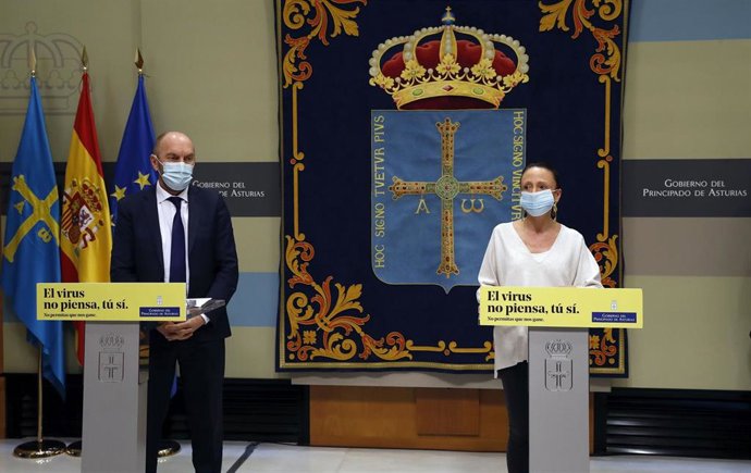 Rueda de prensa de la consejera portavoz del Gobierno, Melania Álvarez García, y del vicepresidente y consejero de Administración Autonómica, Medio Ambiente y Cambio Climático, Juan Cofiño.