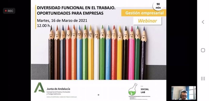 Junta de Andalucía aborda las oportunidades de la diversidad funcional para empresas en un seminario online con más de 300 asistentes.