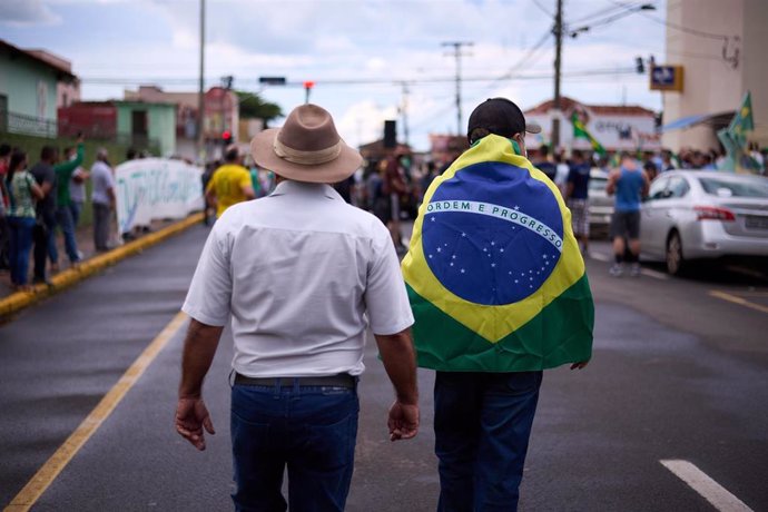 Manifestación en apoyo del Gobierno de Jair Bolsonaro en Sao Paulo