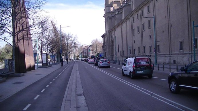 Carril Bici en el paseo Echegaray y Caballero de Zaragoza