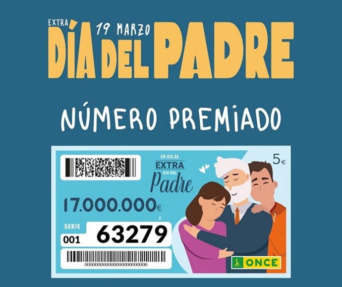 Número premiado en el sorteo de la ONCE del Día del Padre