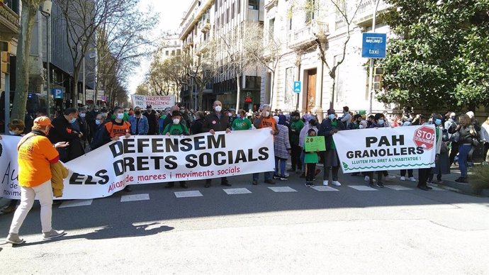 Manifestació a favor de l'habitatge a Barcelona.