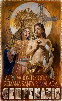 Cartel del Centenario de la Agrupación de Cofradías de Málaga