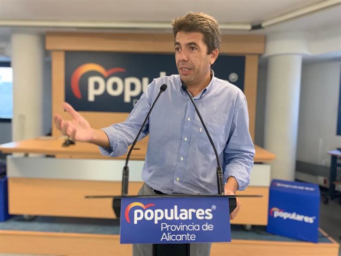 Archivo - El presidente del PP de la provincia de Alicante y de la Diputación, Carlos Mazón
