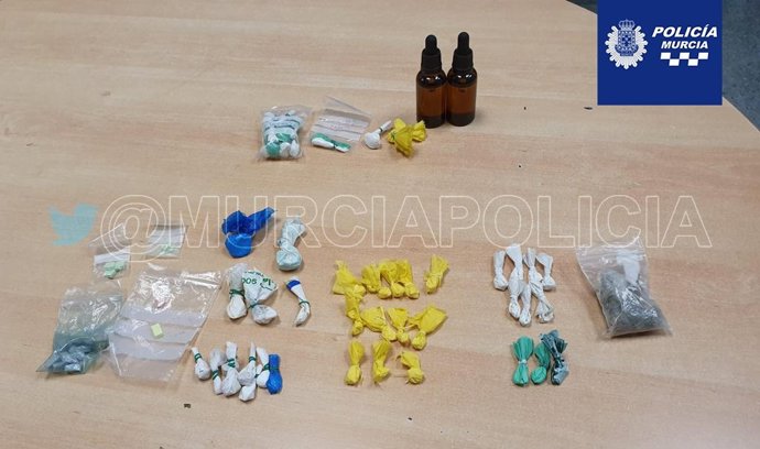 Estupefacientes que fueron requisados a las personas que se encontraban en el interior de la discoteca