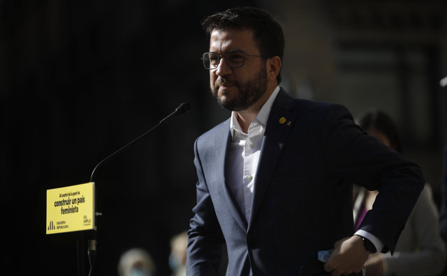 El vicepresidente de la Generalitat y candidato de ERC a las elecciones catalanas, Pere Aragonès