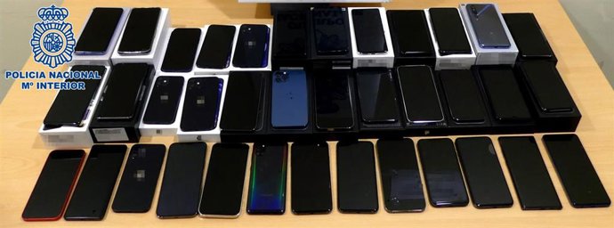 Teléfonos móviles robados e incautados