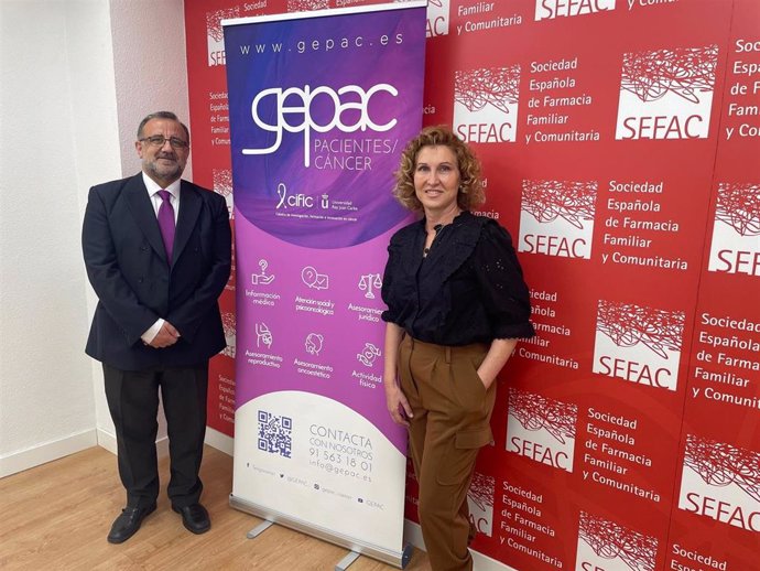 El presidente de la Fundación SEFAC, Vicente J. Baixauli, y la presidenta de GEPAC, Begoña Barragán