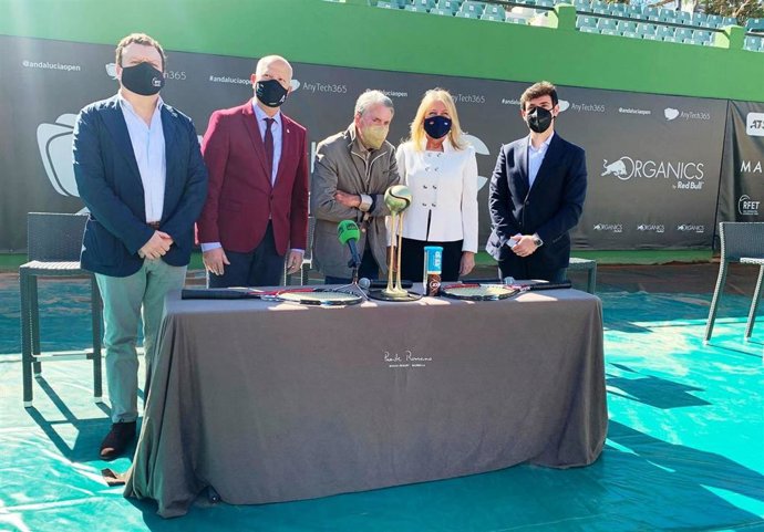 El consejero de Educación y Deporte, Javier Imbroda, durante la presentación del Anytech365 Andalucía Open