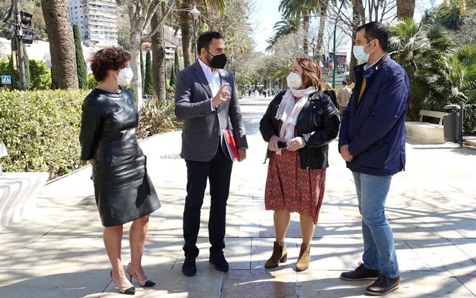 El portavoz del PSOE en el Ayuntamiento de Málaga, Daniel Pérez, en rueda de prensa