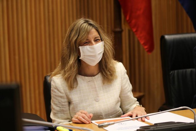 La ministra de Trabajo, Yolanda Díaz, comparece en el Congreso