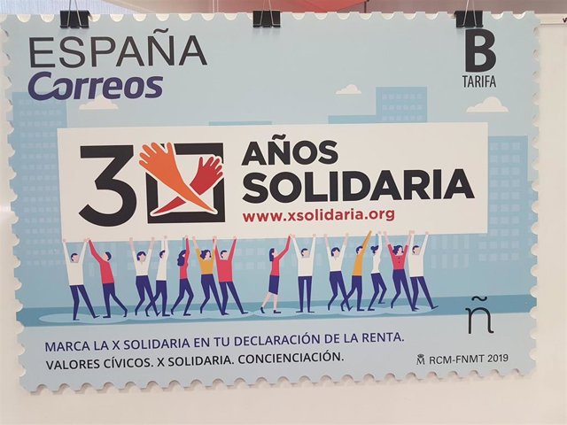 Archivo - Sello de Correos por los 30 años de la X Solidaria