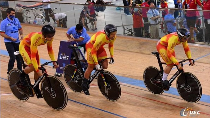 Archivo - Selección española de ciclismo en pista