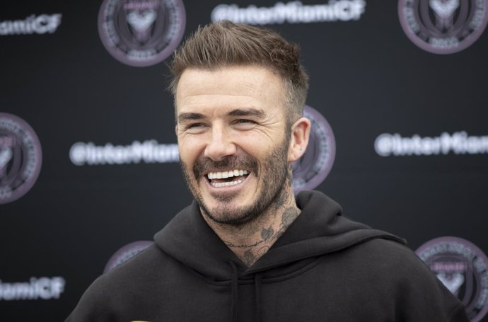 Archivo - 25 February 2020, US, Fort Lauderdale: Former footballer David Beckham speaks with the media during his visit to the Inter Miami CF team at Inter Miami Stadium and Training Complex in Fort Lauderdale. Photo: Al Diaz/TNS via ZUMA Wire/dpa