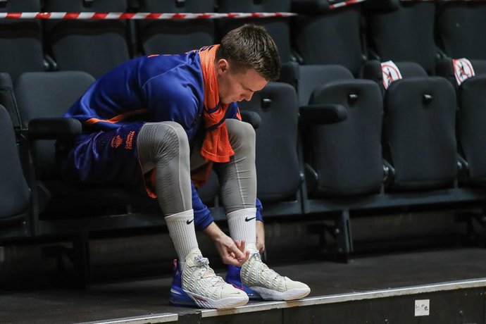 Archivo - Martin Hermannsson durante un entrenamiento del Valencia Basket