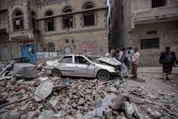 Archivo - Ataque aéreo en Yemen