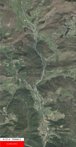 Plano del segundo tramo de la transformación en vía 2+1 de la N-121-A, desde Olave hasta Lantz