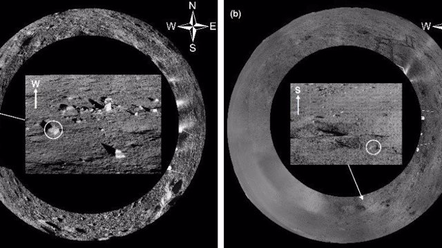 Rocas analizadas por el rover de la misión Chang'e 4