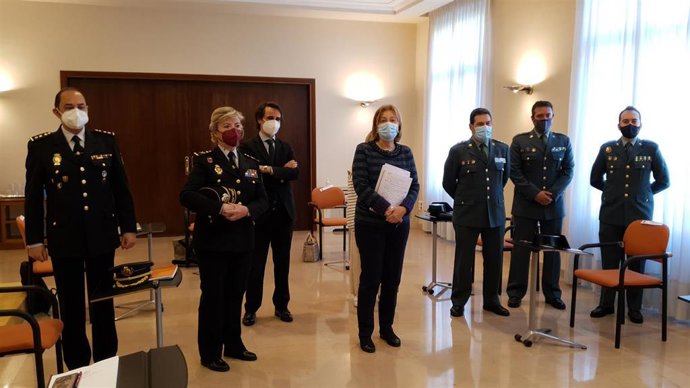 La delegada del Gobierno en Asturias, Delia Losa, en la presentación del dispositivo de control con motivo de la Semana Santa en la región.