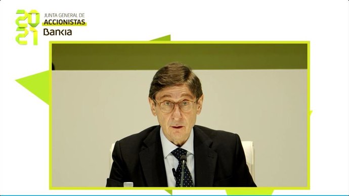 Presidente de Bankia, José Ignacio Goirigolzarri, en la última junta de accionistas de la entidad en solitario