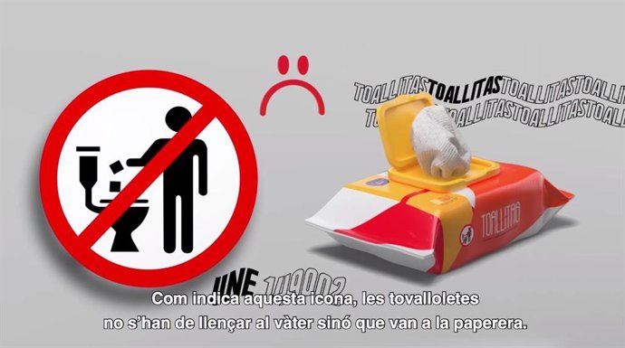 El Govern y el sector cosmético colaboran en una campaña de sensibilización para desechar correctamente las toallitas.