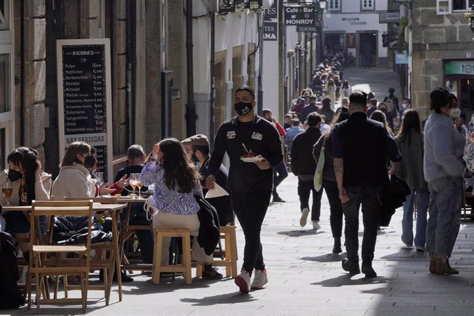 Terrazas de restaurantes en Santiago de Compostela.