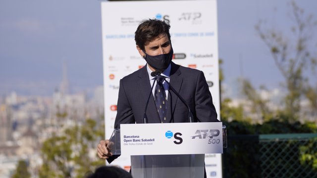 El director del Barcelona Open Banc Sabadell, David Ferrer, en la presentación de la edición 2021 del torneo en el Palauet Albéniz de Barcelona