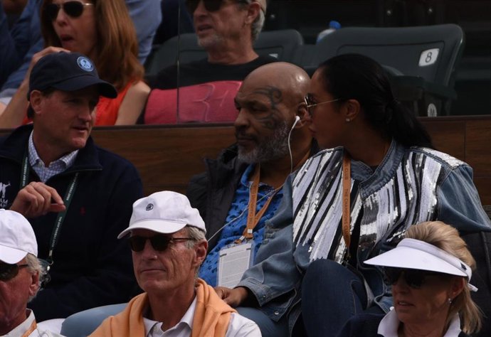Archivo - Mike Tyson de espectador de un partido en el torneo de Indian Wells