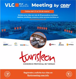 Cartel de Turisleón en su stand en la VI Fly Meeting Valencia.