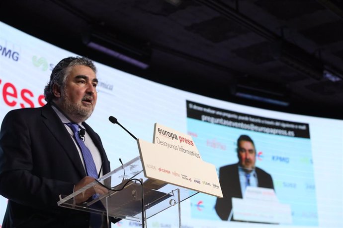 El ministro de Cultura y Deporte, José Manuel Rodríguez Uribes, protagoniza un Desayuno Informativo de Europa Press en el Auditorio "El Beatriz Madrid", en Madrid (España), a 8 de marzo de 2021.