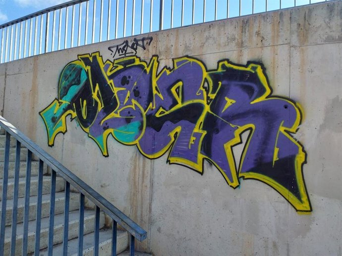 Archivo - Una pintada vandálica en Palma.