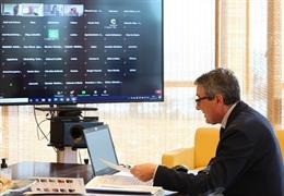 Francisco Salado, presidente de la Diputación de Málaga y de Turismo Costa del Sol, en unas jornadas online sobre turismo