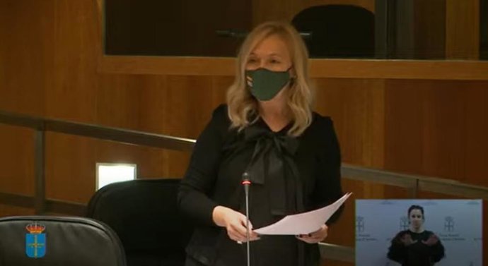 La diputada de Vox, Sara Álvarez Rouco, en laJunta General,