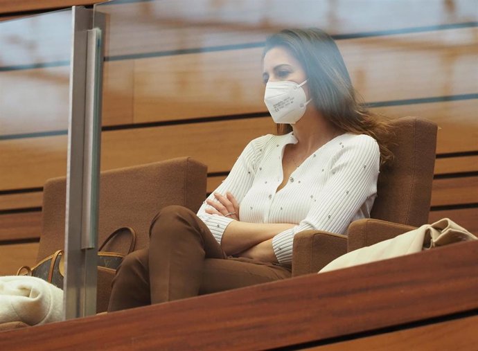 La que fuera procuradora de Ciudadanos por Salamanca, María Montero Carrasco, durante una sesión plenaria en las Cortes de Castilla y León.