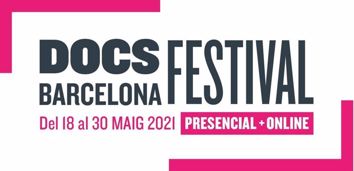 Cartell del Festival DocsBarcelona, que celebrar una edició híbrida del 18 al 30 de maig a Barcelona i a través de Filmin.