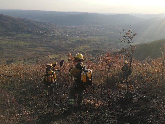 Incendio en en Valdepiélago (León).