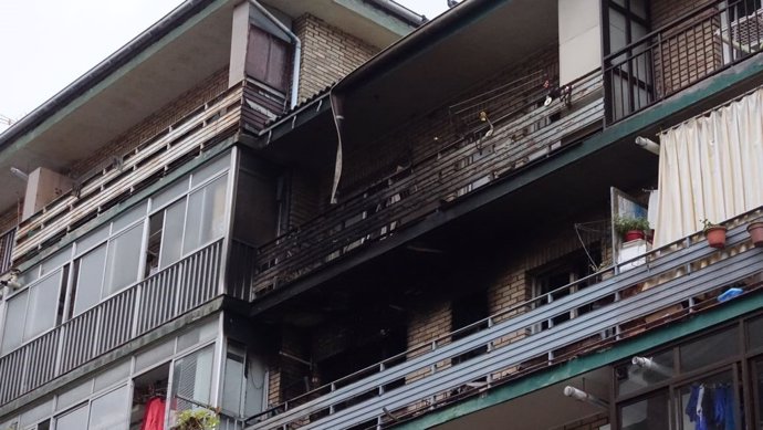 Incendio en una vivienda del barrio de Intxaurrondo de San Sebastián