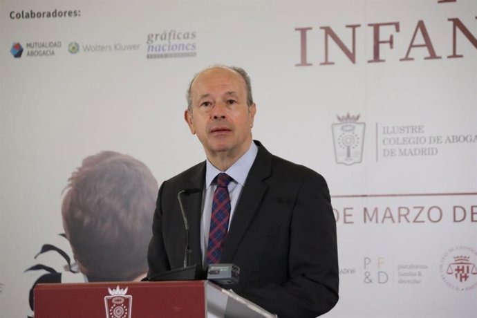 El ministro de Justicia, Juan Carlos Campo, en el I Congreso de la Infancia y Adolescencia, organizado por los Colegios de Abogados de Madrid y Barcelona y la Plataforma Familia y Derecho.