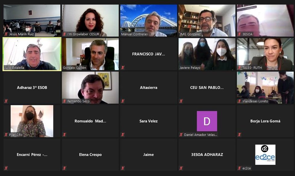 Encuentro 'on line' de empresarios con alumnos del programa de educación en emprendimiento Im Growlaber que organizan Cesur y ec2ce.