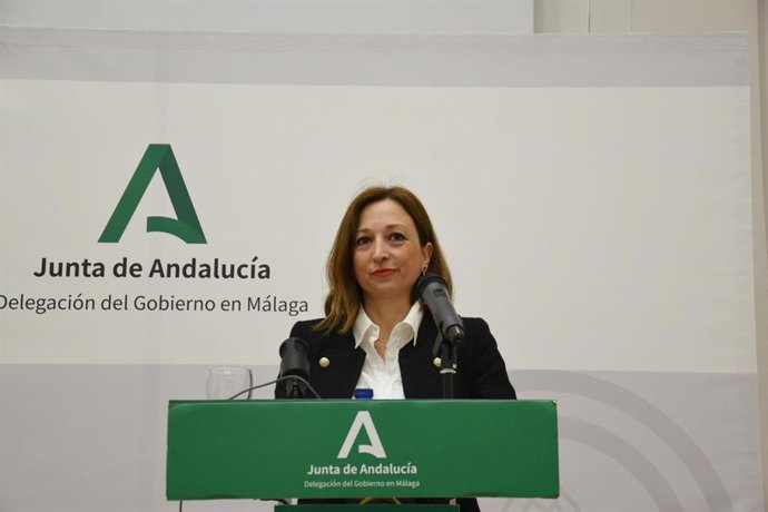 Patricia Navarro, delegada del Gobierno andaluz en Málaga, en rueda de prensa