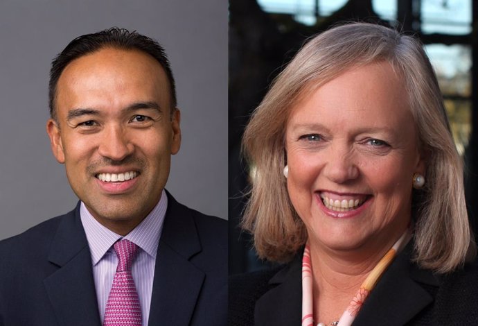 Mark Tatum y Meg Whitman.