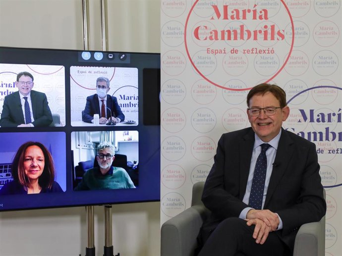 El presidente de la Generalitat, Ximo Puig, durante el acto 'Respostes de Futur- Covid-19 i Salut Mental'