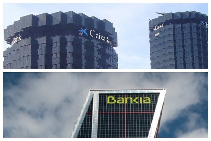 Archivo - CaixaBank y Bankia