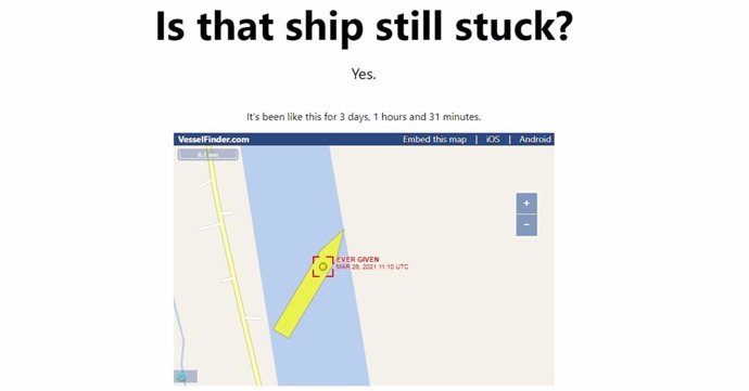 La web 'Is that ship still stuck?'