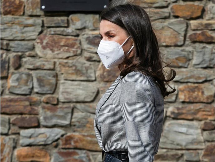 La Reina Letizia, esta mañana durante su visita a un colegio en Andorra